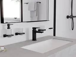 Дозатор підвісний Hansgrohe AddStoris для рідкого мила Brushed Black/скло 41745340, Шліфований чорний хром - мініатюра 6