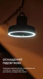 Портативний акумуляторний вентилятор з підсвічуванням Kinscoter DQ-212 діаметр 18 см батарея 10 000 mAh, Grey - мініатюра 3