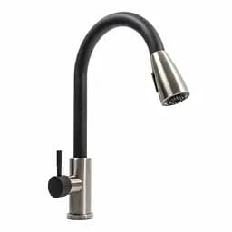 Смеситель для кухни с выдвижным изливом Platinum KT 8203 (8614) Карбон комби Черный