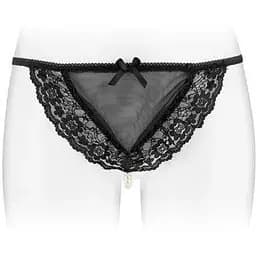 Трусики-стрінги з перлиною ниткою Fashion Secret KATIA Black S/M/L