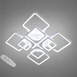 Стельова LED-люстра Diasha 8060/4+4WH 165W, Ø60x14 см, 3 кольори світла, диммер, пульт