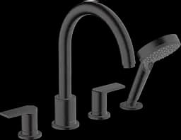 Смеситель на край ванны Hansgrohe Vernis Blend на 4 отверстия черный матовый 71456670 Черный матовый