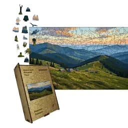 Деревянный пазл Карпаты, А1, Деревянная коробка 500+ элементов