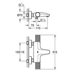 Термостат для ванни Grohe QuickFix Precision Feel 34788000, Хром - мініатюра 2