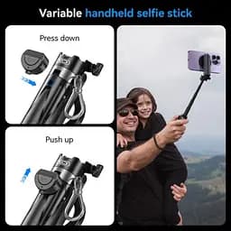 Мульті-Монопод XO SS22 4 in 1 Magnetic Multi-function Mini BT Selfie Stick/Photo Booster Чорний - мініатюра 9