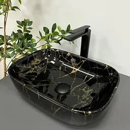 Умивальник VBI Ravenna marble black накладний VBI-011207, Чорний