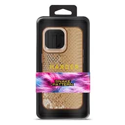 Кожаный чехол для Apple iPhone 14 Pro Max, Harder Snake Pattern, бежевый, термополиуретан ТПУ + экокожа с текстурой змеиной кожи, панель, защита корпуса, противоударный, микрофибра, рамка вокруг камеры, защита всего корпуса, (ARM76812) - мініатюра 3