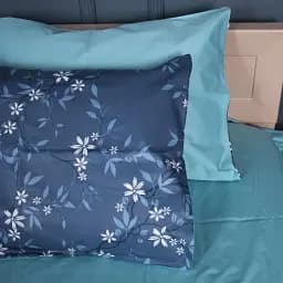 Наволочка MirSon Сатин 22-1383 Floral Greens 40х40 см синяя (2200010472141)