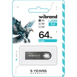 USB флеш накопичувач Wibrand 64GB Eagle Grey USB 3.2 (WI3.2/EA64U10G) - мініатюра 2
