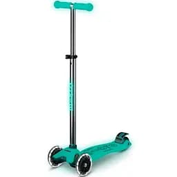 Самокат детский Micro Maxi Deluxe Glow LED 3-колесный желейный зеленый (MMD365)