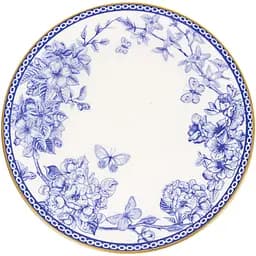 Тарілка Alba ceramics Butterfly, 19 см, біла з синім (769-006)