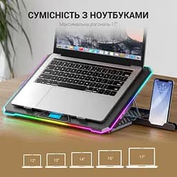 Охолоджувальна підставка для ноутбука GamePro Black (CP940) - мініатюра 14