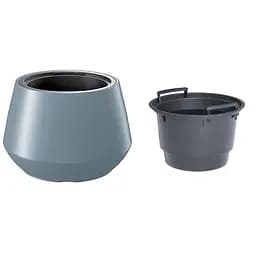 Горщик для квітів Heos 395 х 350 мм круглий із вкладишем, світло-сірий (89359-443)