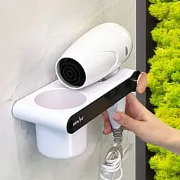 Полиця МВМ My Home BP-33 з тримачем для фену біла з чорним (BP-33 WHITE/BLACK) - мініатюра 5