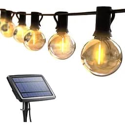 Joomer 32 фута Солнечные фонари для открытого сада, 25+2 светодиодные G40 Небьющиеся лампочки Подвесные садовые светильники на солнечных.