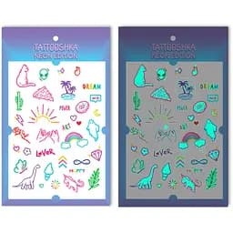 Набір тату HAPPY неонові Tattooshka LB-165 (4825800012017)