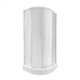 Набор: Qtap душевая кабина Presto CRM1088AP5 Pear 1970x800x800 мм + поддон Robin 308812C 80x80x12 см с сифоном, Хром, Универсальная, матовая