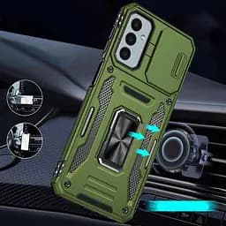 Ударостійкий чохол Camshield Army Ring для Samsung Galaxy S25 FE Оливковий / Army Green - мініатюра 3