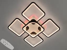 Светодиодная люстра смарт светильник с пультом, диммером, 150Вт, черная