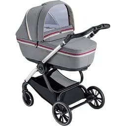 Універсальна коляска 2 в 1 CAM Techno Milano рама чорний карбон, сіра (805T/V98/978/553K)