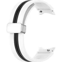 Ремешок для Samsung Galaxy Watch 5 44mm - бело-черный ширина крепления 20мм силикон Watchbands Cls-line (W15-7WB61136966)