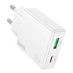 Адаптер сетевой HOCO Direct charger C142A 1USB/1Type-C, 20W/3A, PD/QC|