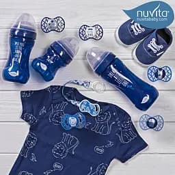 Силіконова симетрична пустушка Nuvita Air55 Cool Love, 6-12 міс., темно-синій (NV7085CB) - мініатюра 7