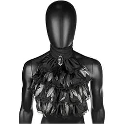 Воротник Жабо с кружевом и перьями