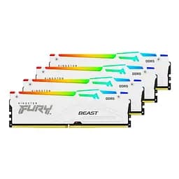 Модуль пам'яті для комп'ютера DDR5 128GB (4x32GB) 5600 MHz FURY Beast RGB White Kingston Fury (ex.HyperX) (KF556C40BWAK4-128) - мініатюра 3