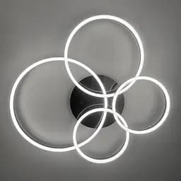 Сучасний LED світильник на 4 кільця у чорному корпусі | Арт. A 55021/4 BK | Line F