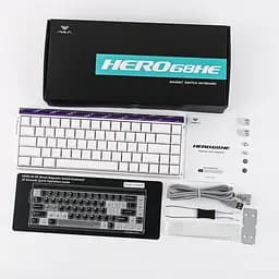 Клавіатура Aula Hero 68 HE Side Printed White (HERO68-HEMS-SP-W) - мініатюра 2