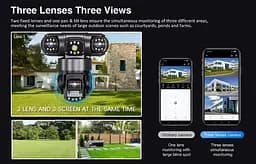 Вулична поворотна Wi-Fi IP-камера відеоспостереження EVKVO SC28 V380 Pro | 3 Лінзи | 16MP - мініатюра 5