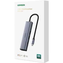 Док-станція USB3.1 Type-C --> HDMI 4K60Hz/USB 3.0x2/RJ45/SD/TF/PD 100W Ugreen CM512 Сіра - мініатюра 3