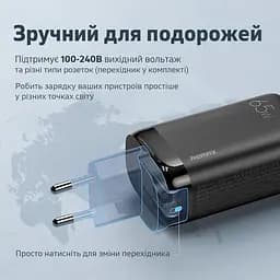 Мережевий зарядний пристрій Remax Ligil Series 65W PD + QC Fast Charger White (RP-U55) - мініатюра 3