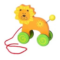 Деревянный лев на веревочке IE562