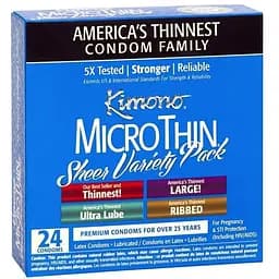 Презервативи Kimono MicroThin Sheer Variety Pack упаковка 24 шт.