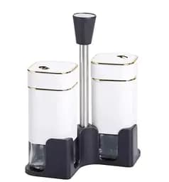 Органайзер набор Condiment Set для специй на подставке с 2 баночки для соли и перца по 120 мл Белый