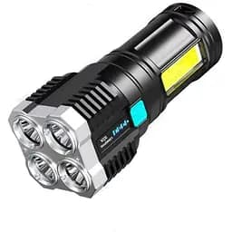 Ліхтар ручний потужний 4 лінзи та діод у ручці, АКБ 14500 (905)