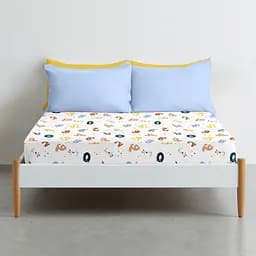 Простирадло Cosas на резинці фланель 80х160 numbers, бежевий (Flannel_AnimalsNumbers_80x160x20) - мініатюра 3