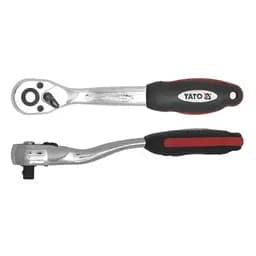 Тріскачка Yato квадрат 3/8" L= 200 мм 72T вигнута ручка [6/24/48]