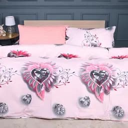 Комплект постільної білизни MirSon Ranforce Elite 17-0724 Diamond Hearts 2 x 143 x 210 см рожевий (2200010688610)