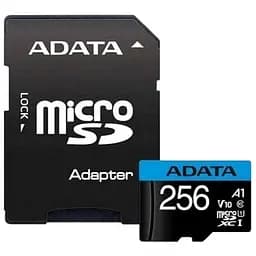 Карта пам'яті microSDXC (UHS-1) A-DATA Premier 256Gb Class 10 А1 (R-100Mb/s) (adapter SD)