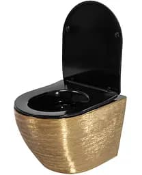 Підвісний унітаз Rea Carlo Flat brushed gold black REA-C3300, Золотий - мініатюра 5