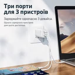 Мережевий зарядний пристрій Remax Ligil Series 65W PD + QC Fast Charger White (RP-U55) - мініатюра 4