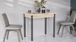 Обідній стіл-формер розкладний Берта Ferrum-decor 750x1200x900 Чорний метал ДСП Дуб Сан-Марино 16 мм (FRD-105172)