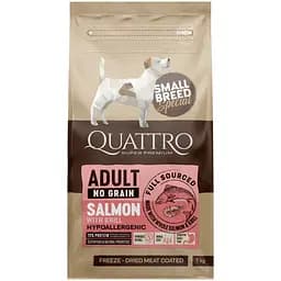 Сухий корм Quattro Adult Salmon Small Breed для собак дрібних порід з лососем та крилем 7 кг