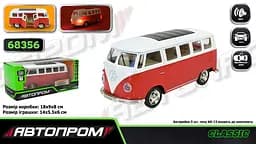 
Машинка металева Volkswagen T1 1:30 АВТОПРОМ світло звук двері 68356 - мініатюра 2