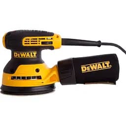Шліфмашина ексцентрикова DeWalt 280 Вт, 8000-12000 об/хв, 125 мм, амплітуда 2.6 мм, вага 1.28 кг (DWE6423)