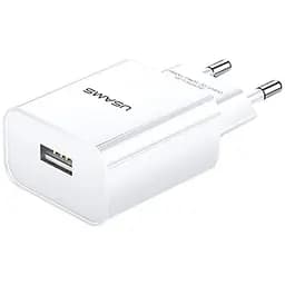 Сетевое зарядное устройство Usams T18 Travel Charger 2.1A White (US-CC075) [47557]