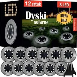Дискові лампи In'Garden Red Garden на сонячній батареї 8 led набір 12 шт